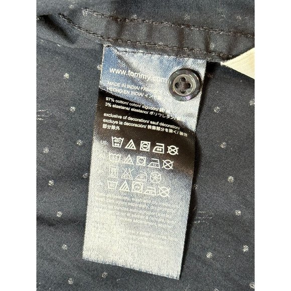 Tommy Hilfiger Classic Fit Black White Polka Dot L/S Shirt Career Size SP - Picture 7 of 7